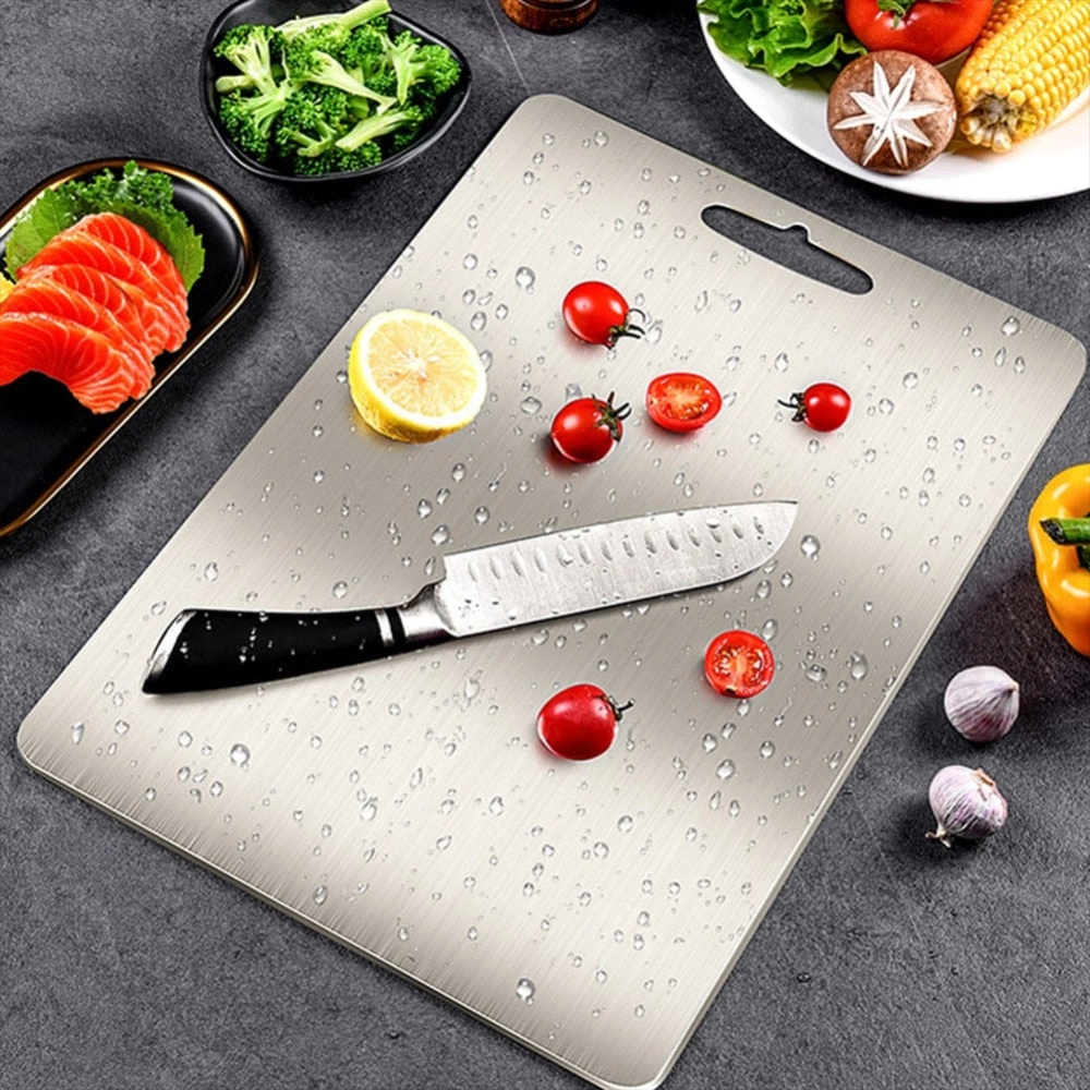 10 Inch by 14 Inch Stainless Steel Chopping Board