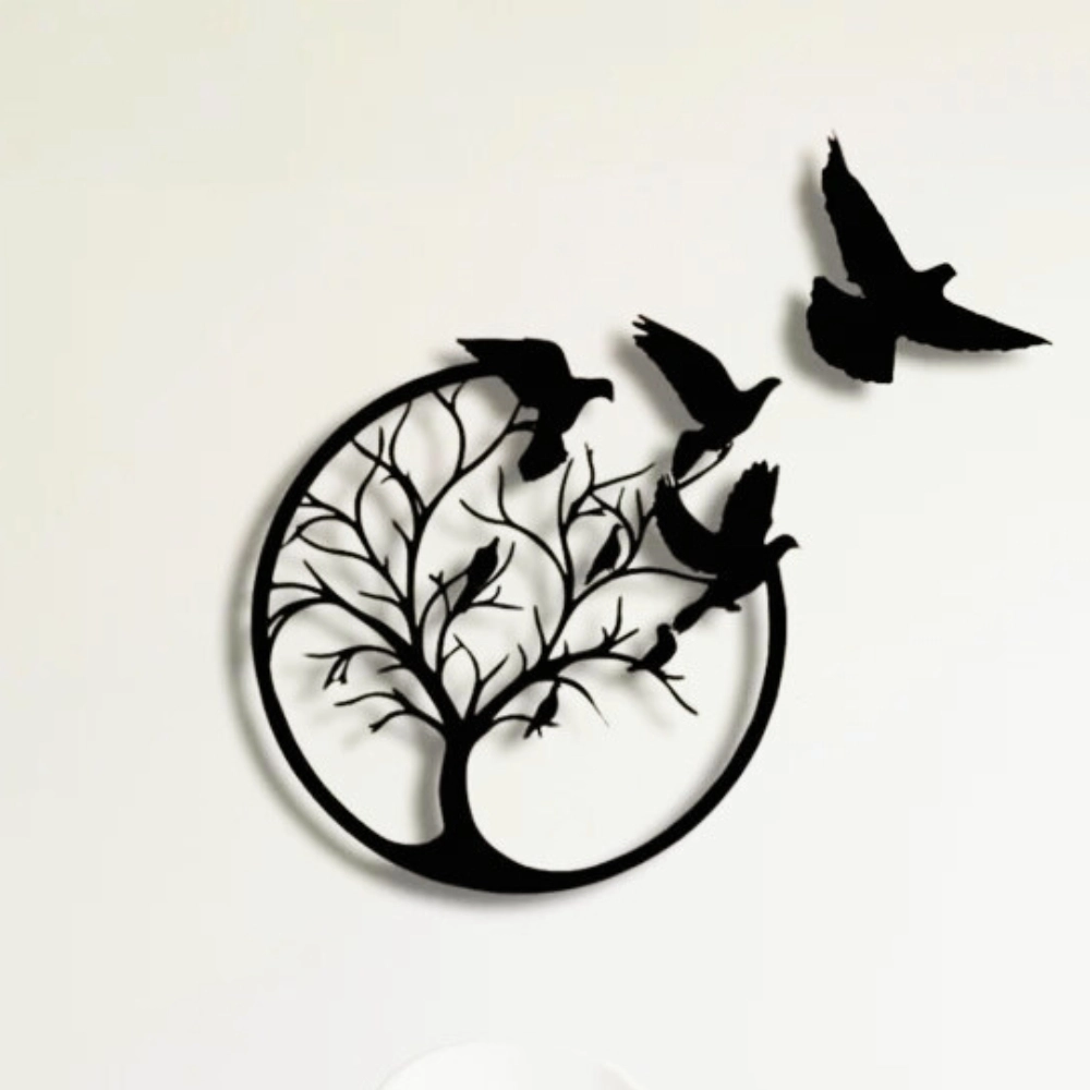 Birds and Tree Metal Wall Art (WD122)