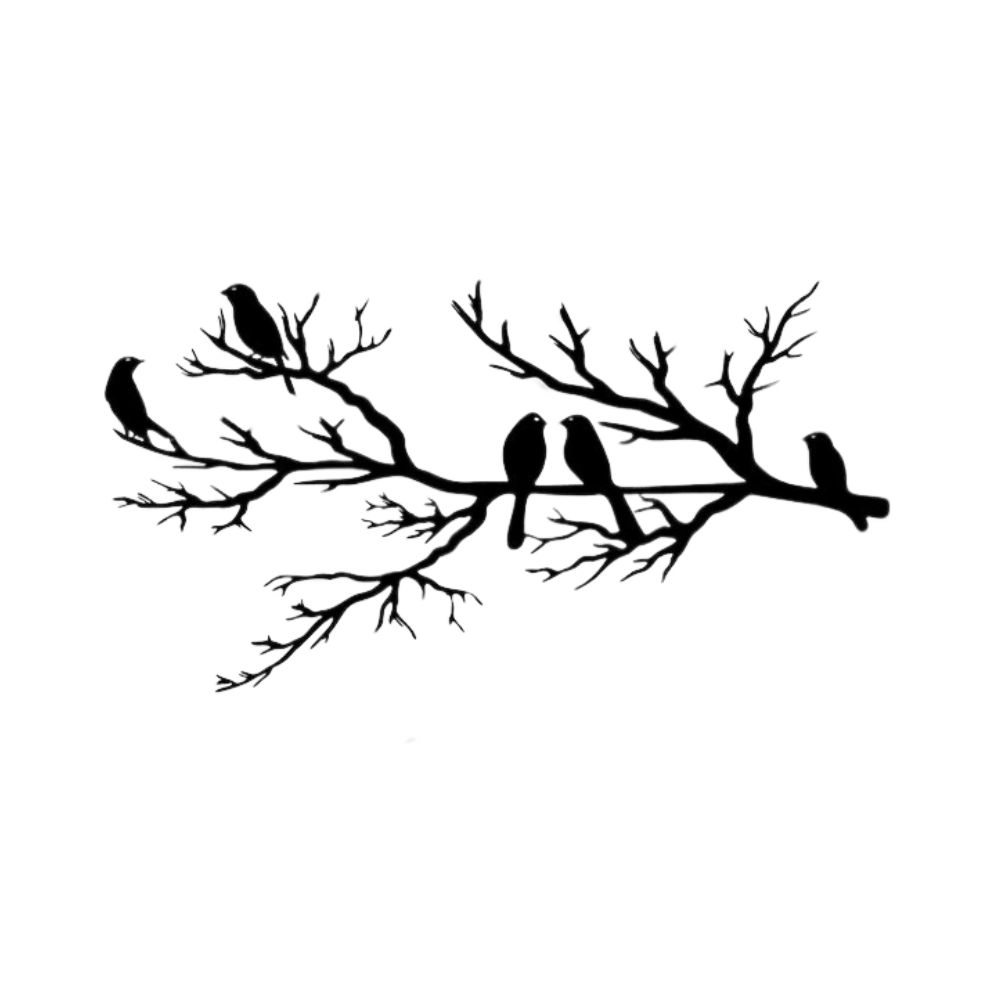 Birds on Tree Branch Metal Wall Decor (WD118)