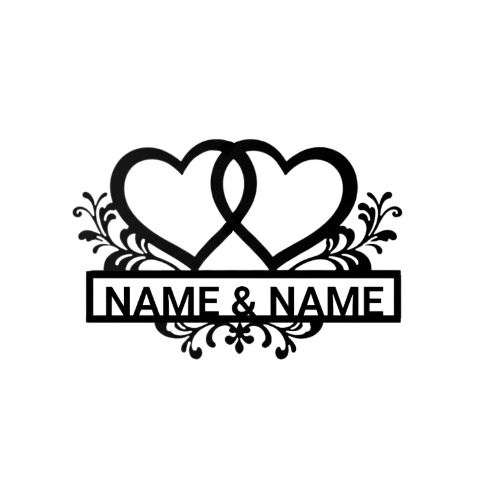 Custom Couple Name Metal Wall Art (WD140)