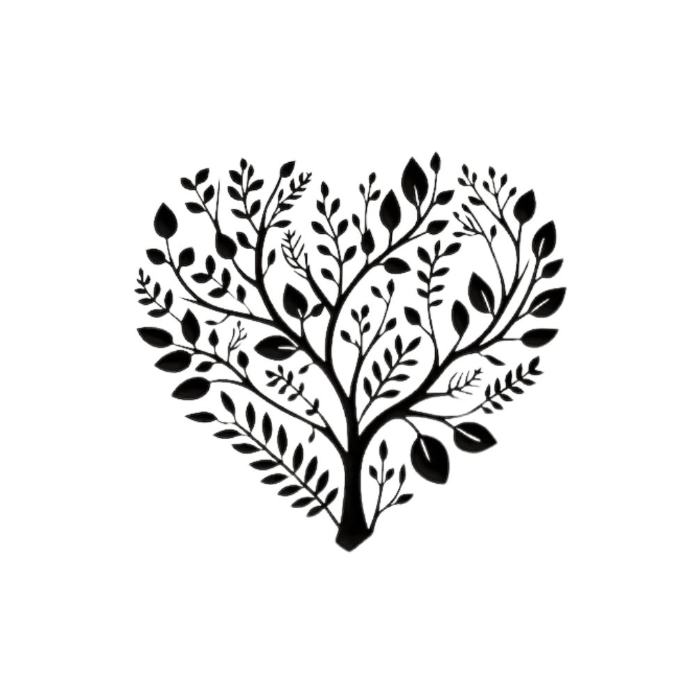 Floral Heart Metal Wall Decor (WD117)