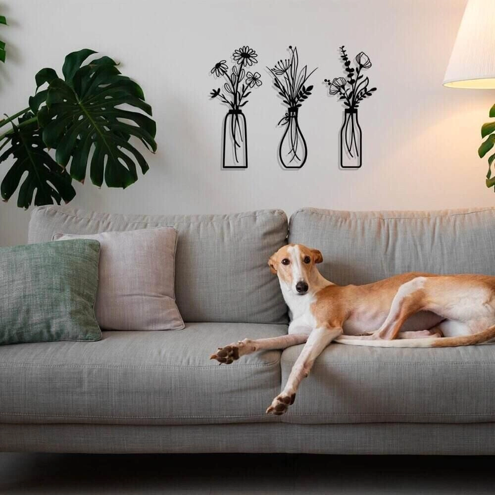 Flower Vessel Wall Decor 3 Pcs  WD04FV