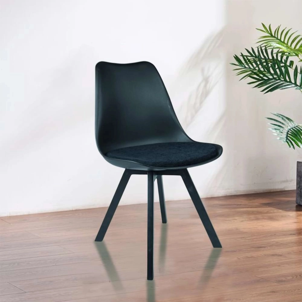 Heavy Duty Tulip  Chair Black Stand - Black