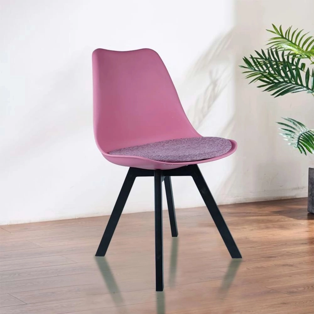Heavy Duty Tulip  Chair Black Stand - Pink