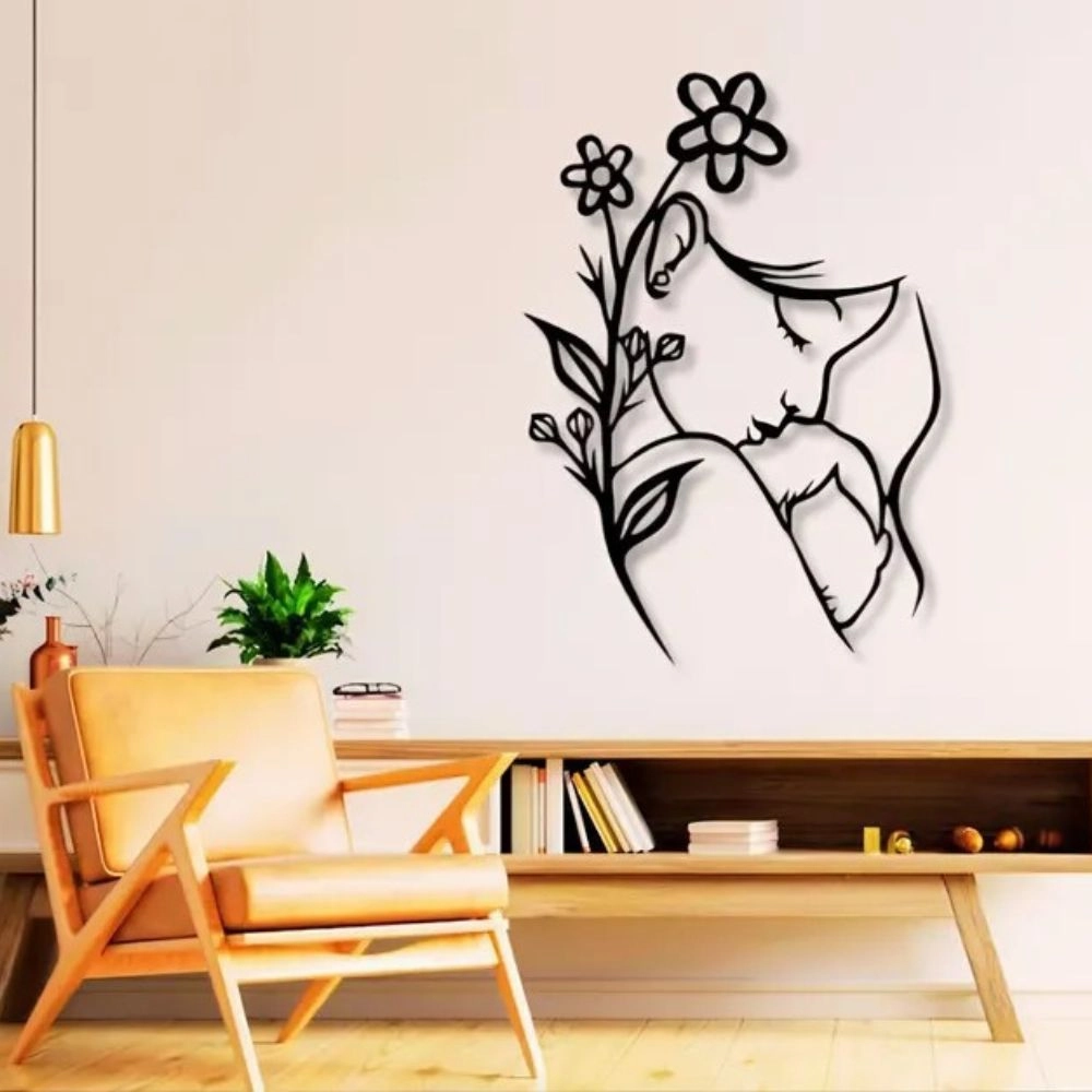 Mom And Baby Metal Wall Decor (WD115)